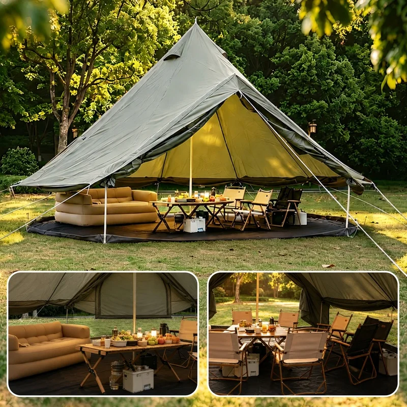 Oxford Bell Tent 13.1ft Yurt with Stove Jack, Large Glamping Tent for 4-8 People, 4-Season Green Hot Shelter
Oxford Bell Tent 13.1ft Yurt with Stove Jack, Large Glamping Tent for 4-8 People, 4-Season Green Hot Shelter