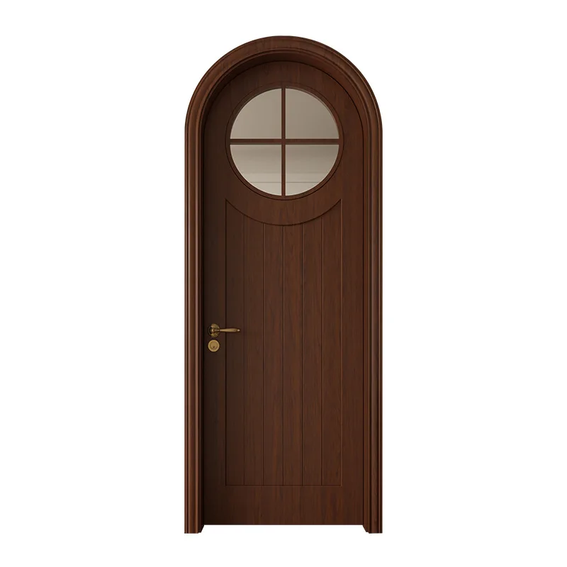 Retro log wind bedroom paint door arc open solid wood walnut door
Retro log wind bedroom paint door arc open solid wood walnut door