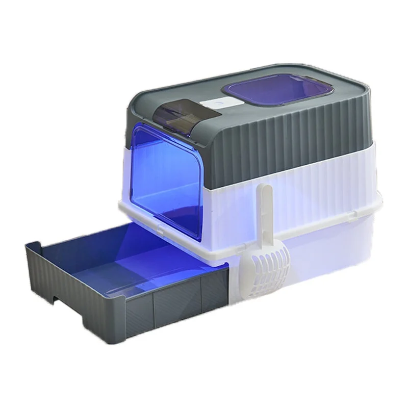 Large splash-proof cat litter box fully enclosed top into sterilization deodorant 20L plastic toilet
Large splash-proof cat litter box fully enclosed top into sterilization deodorant 20L plastic toilet