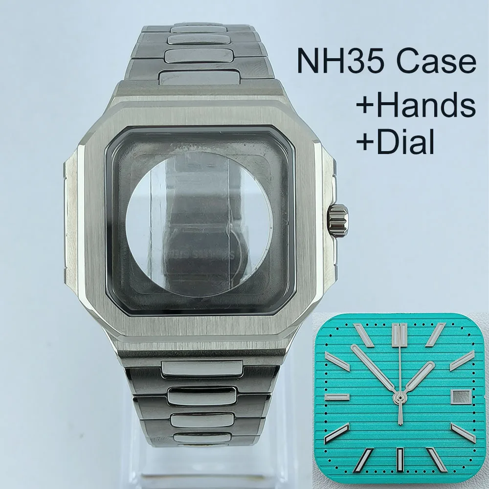 NH35 Watch 38.5mm Square case Parts Folding clasp WatchBand For Nau Modified Fit NH35 NH38 Movement Sapphire Crystal Glass
NH35 Watch 38.5mm Square case Parts Folding clasp WatchBand For Nau Modified Fit NH35 NH38 Movement Sapphire Crystal Glass