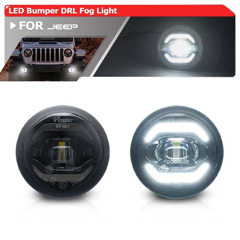LED Bumper 2in1 DRL Halo Driving Fog Lights Kit For Jeep Gladiator 2020-2026 Patriot 2011-2017 Wrangler JK JL JLU w/Halogen Fog
LED Bumper 2in1 DRL Halo Driving Fog Lights Kit For Jeep Gladiator 2020-2026 Patriot 2011-2017 Wrangler JK JL JLU w/Halogen Fog