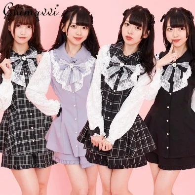 SC Suit Japanese Mine Style Mass Long Sleeve Slimming Shirt Shorts 2024 Spring Summer New Fashion Lolita Girl Style Two-Piece
SC Suit Japanese Mine Style Mass Long Sleeve Slimming Shirt Shorts 2024 Spring Summer New Fashion Lolita Girl Style Two-Piece