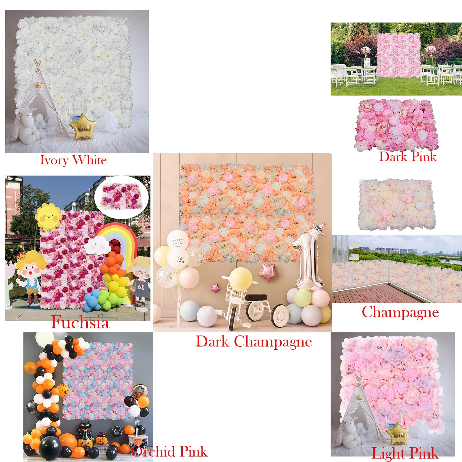 6 Pcs Artificial Flower Wall Panels Realistic Silk Floral Backdrop for Wedding Party Home Decoration
6 Pcs Artificial Flower Wall Panels Realistic Silk Floral Backdrop for Wedding Party Home Decoration