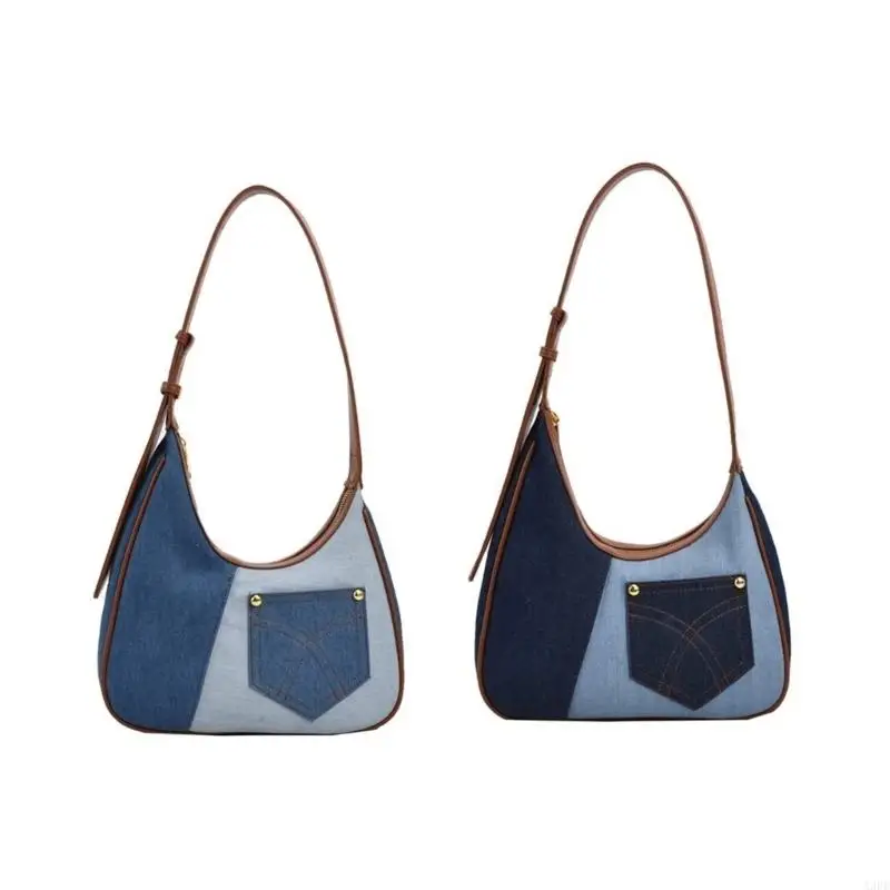 A3PE Women Large Capacity Underarm Bag Colorblock Denims Adjusted Shoulder Handbag
A3PE Women Large Capacity Underarm Bag Colorblock Denims Adjusted Shoulder Handbag
