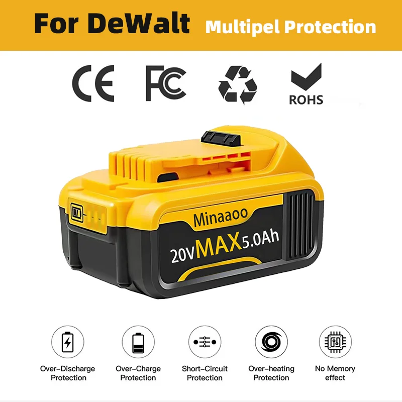 For DeWalt 6.0Ah 8.0Ah 9.0Ah 12Ah 18v 20v battery replacement DeWalt DCB200 DCB205 DCB201 DCB203 power tool lithium battery
For DeWalt 6.0Ah 8.0Ah 9.0Ah 12Ah 18v 20v battery replacement DeWalt DCB200 DCB205 DCB201 DCB203 power tool lithium battery