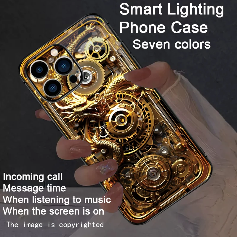 Mech Golden Dragon Sound Control LED Flash Case For Samsung S25 FE S24 S23 Plus S22 Ultra S21 A17 A16 A56 Luminous Glass Cover
Mech Golden Dragon Sound Control LED Flash Case For Samsung S25 FE S24 S23 Plus S22 Ultra S21 A17 A16 A56 Luminous Glass Cover