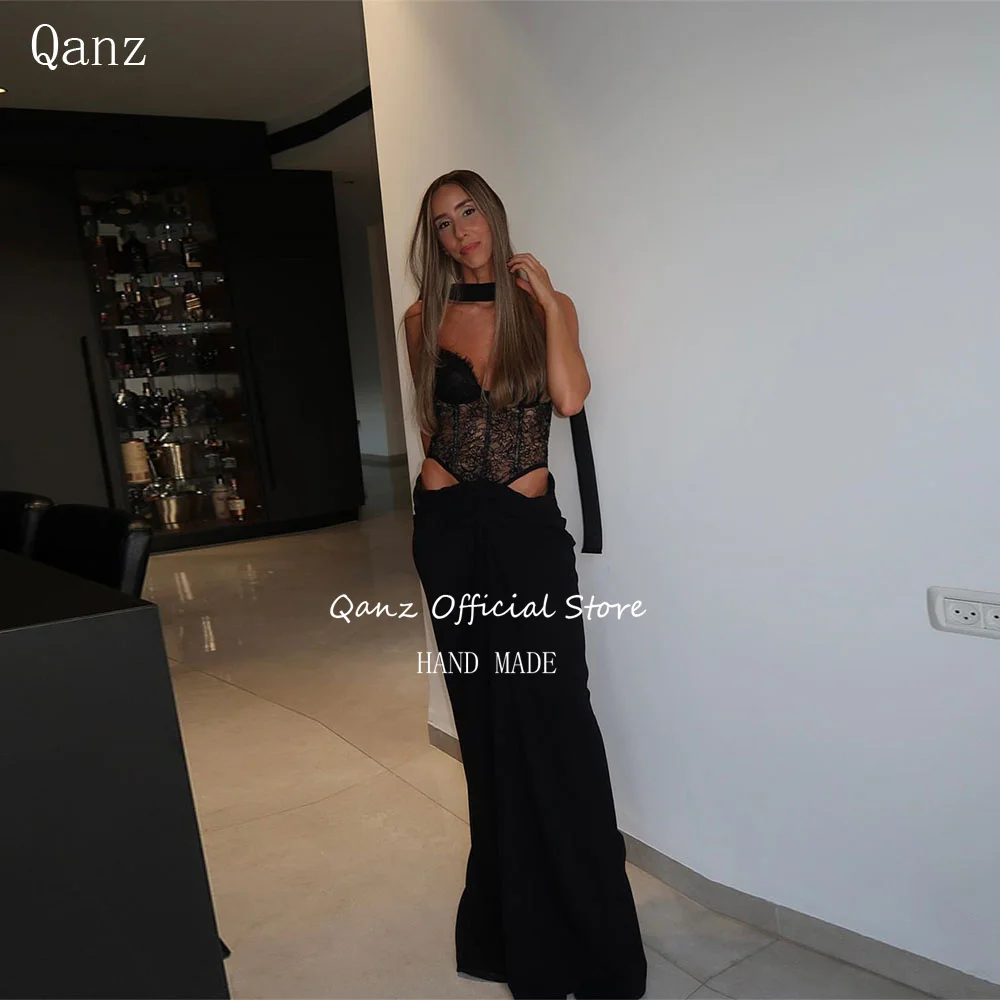 Qanz Sexy Mermaid Prom Dresses Black Lace Sweetheat Robes De Soirée Corset Back Sheer Sleeveless Vestidos De Fiesta Customized
Qanz Sexy Mermaid Prom Dresses Black Lace Sweetheat Robes De Soirée Corset Back Sheer Sleeveless Vestidos De Fiesta Customized