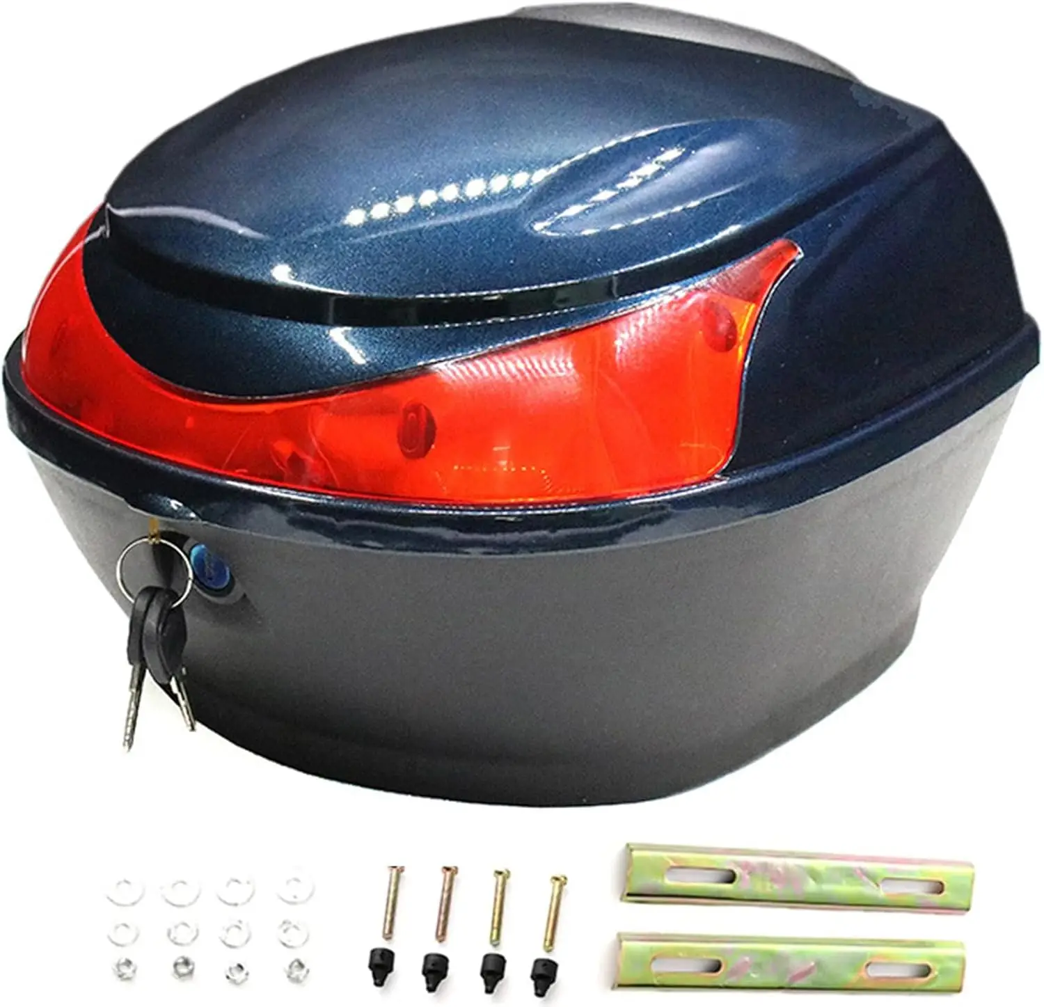25L Motorcycle Tour Tail Box Scooter Top Case Trunk Luggage Box Lockable Storage Plastic Case with Mounting Hardware and Univers
25L Motorcycle Tour Tail Box Scooter Top Case Trunk Luggage Box Lockable Storage Plastic Case with Mounting Hardware and Univers