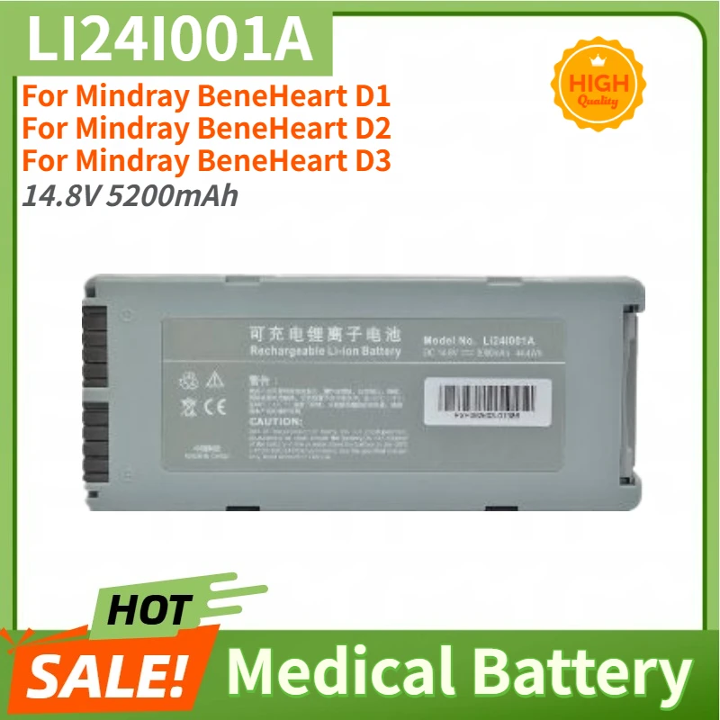 High Quality LI24I001A 14.8V 5200mAh Battery for Mindray BeneHeart D1 D2 D3 Defibrillator Brand New Replacement Battery
High Quality LI24I001A 14.8V 5200mAh Battery for Mindray BeneHeart D1 D2 D3 Defibrillator Brand New Replacement Battery
