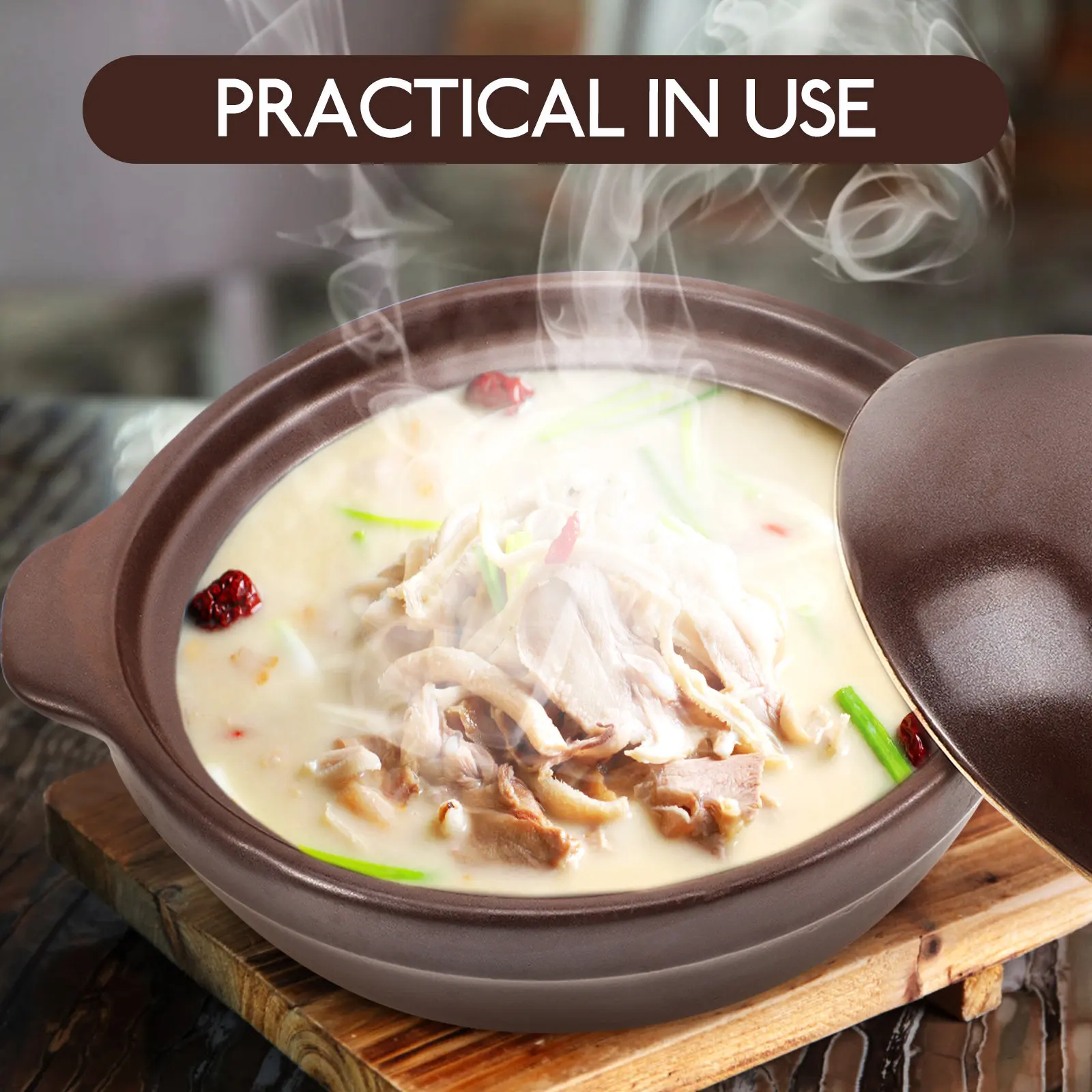 Small Lid Clay Pot Casserole Double Handle Kitchen Cookware Heat Resistant Pot for Braised Chicken Soup Rice Stewing
Small Lid Clay Pot Casserole Double Handle Kitchen Cookware Heat Resistant Pot for Braised Chicken Soup Rice Stewing