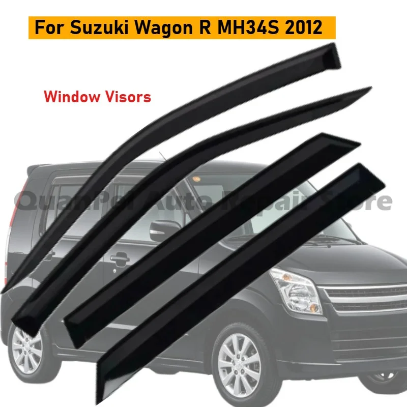 Car Side Window Rain Visors For Suzuki Wagon R MH34S 2012, Self-Adhesive Easy Mount, Ventilation Improve Car Styling
Car Side Window Rain Visors For Suzuki Wagon R MH34S 2012, Self-Adhesive Easy Mount, Ventilation Improve Car Styling