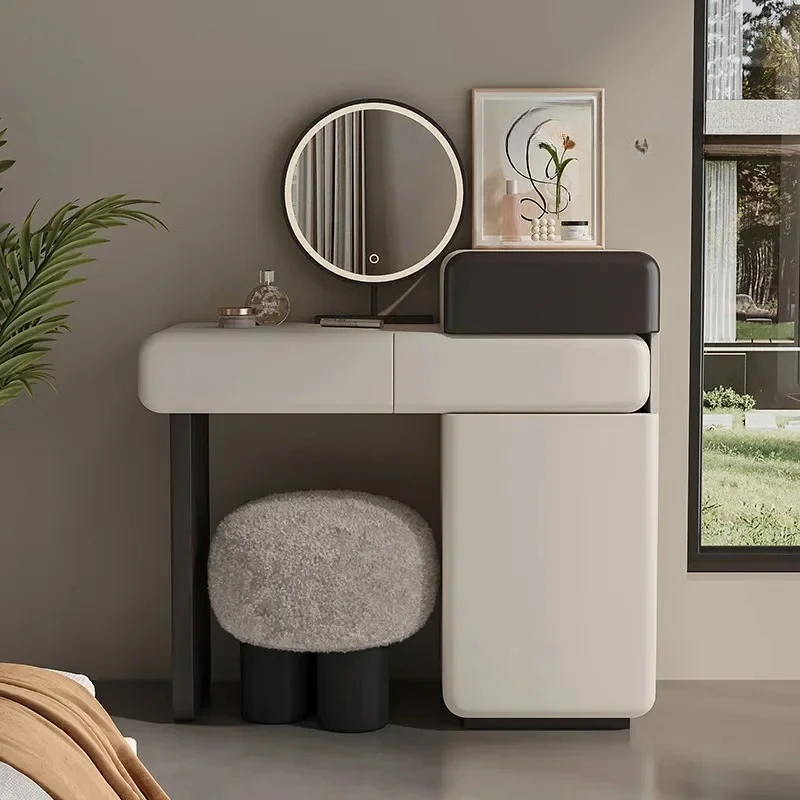 small apartment master bedroom new light luxury minimalist cream style makeup table Solid wood dresser bedside table integrated
small apartment master bedroom new light luxury minimalist cream style makeup table Solid wood dresser bedside table integrated