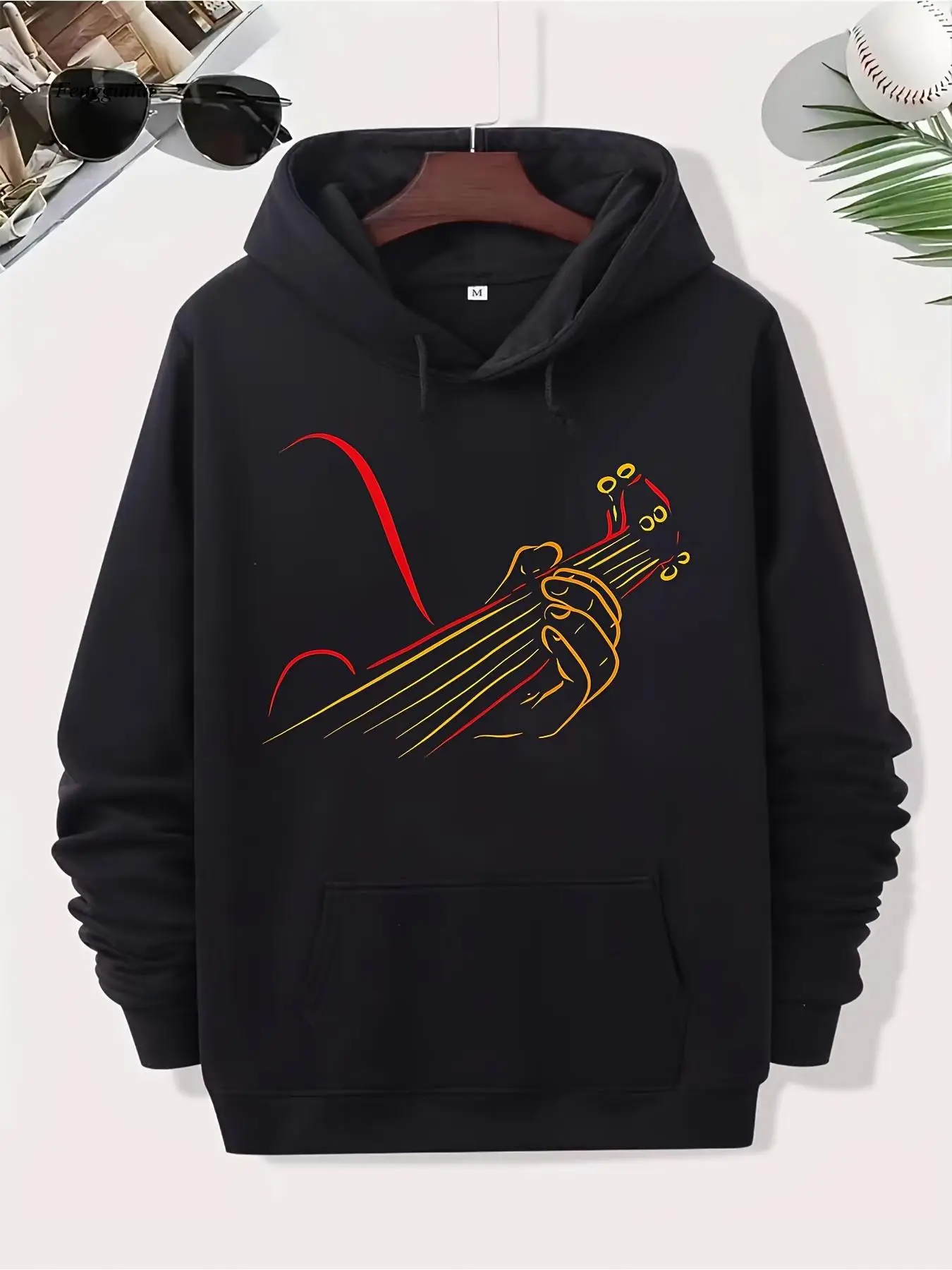 Толстовка с рисунком — черная толстовка с дизайном электрогитары, пуловер с капюшоном и передним карманом
Толстовка с рисунком — черная толстовка с дизайном электрогитары, пуловер с капюшоном и передним карманом