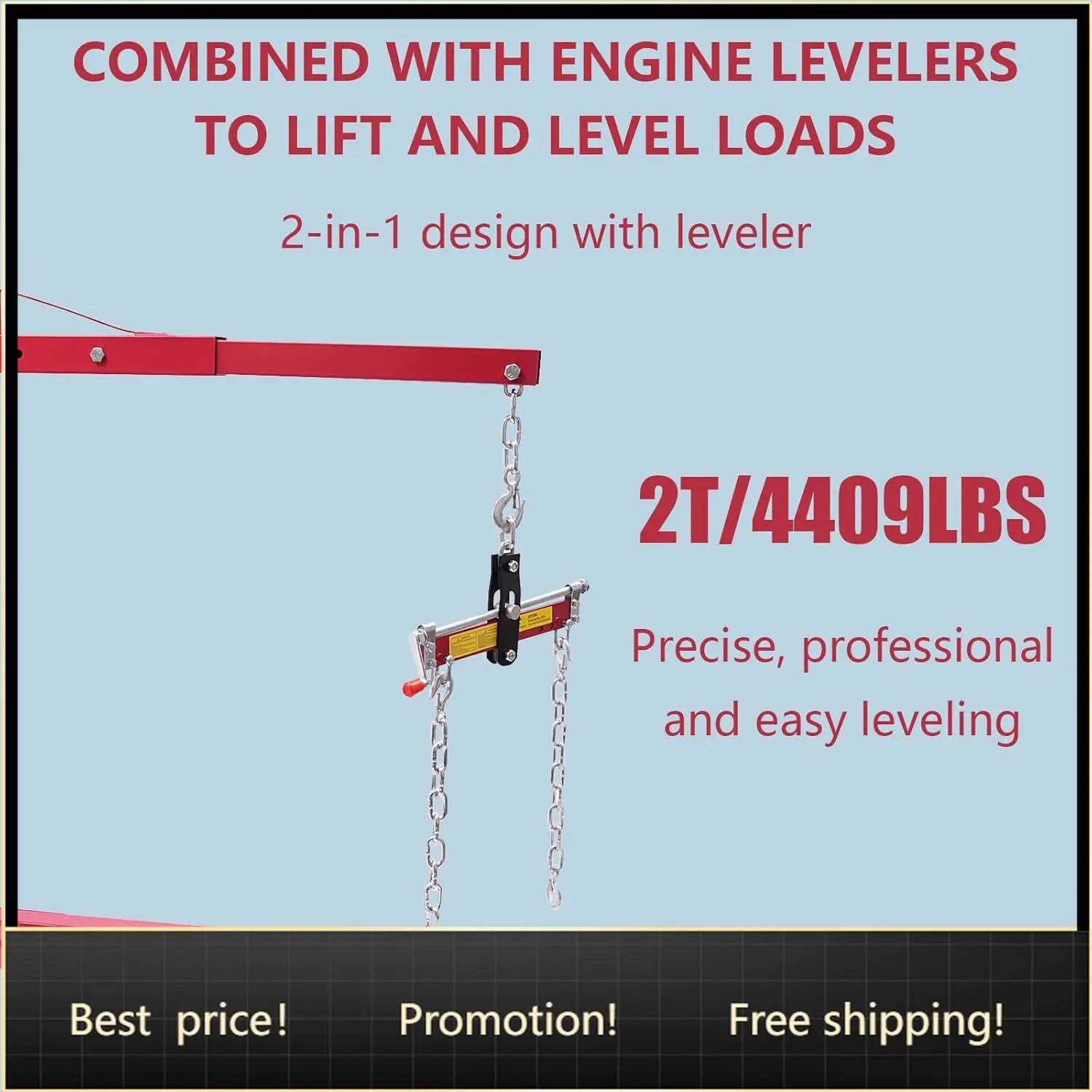 Engine Hoist with Lever, 2 Ton 4409lb Heavy Duty Folding Shop Crane with 6 Casters Cherry Picker Shop Crane Hoist Lift, Engine L
Engine Hoist with Lever, 2 Ton 4409lb Heavy Duty Folding Shop Crane with 6 Casters Cherry Picker Shop Crane Hoist Lift, Engine L