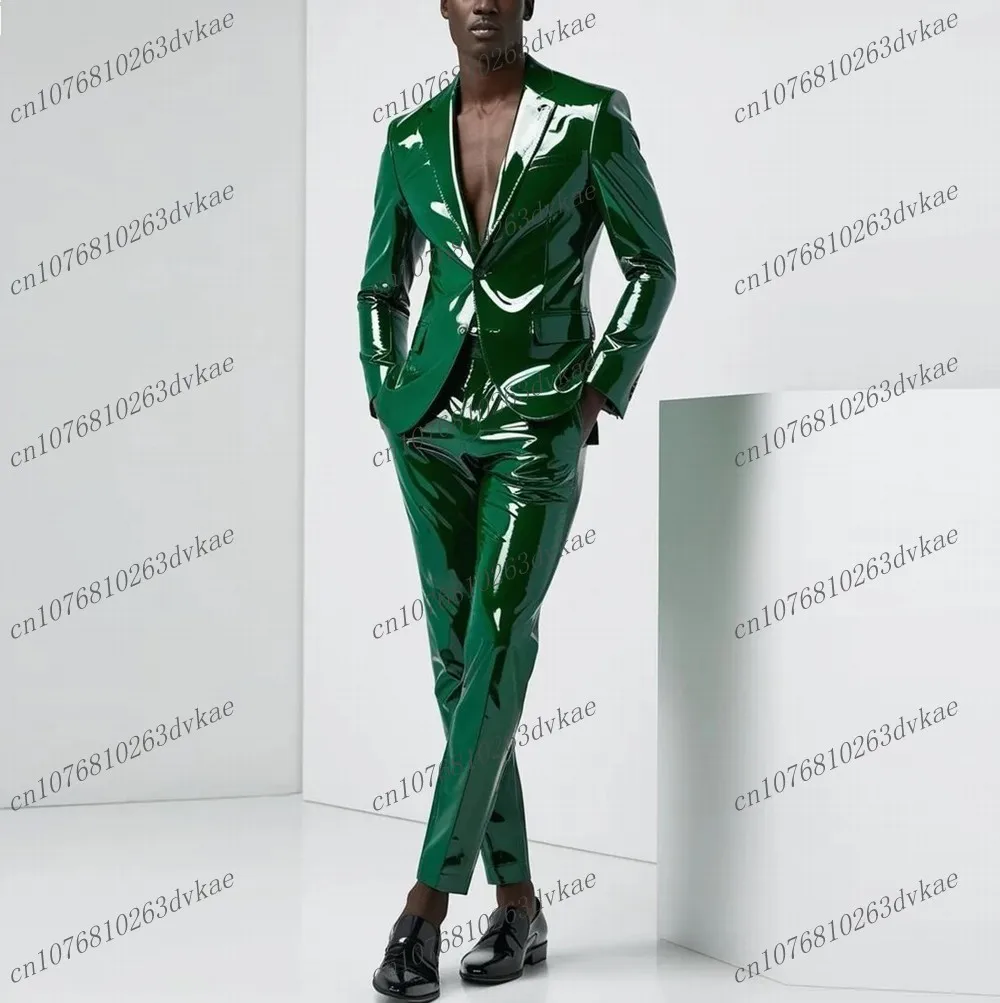 Мужской костюм из блестящей зеленой искусственной кожи для торжественных случаев, свадеб, выпускных вечеров, деловых встреч, смокинг из 2 предметов: пиджак и брюки
Мужской костюм из блестящей зеленой искусственной кожи для торжественных случаев, свадеб, выпускных вечеров, деловых встреч, смокинг из 2 предметов: пиджак и брюки