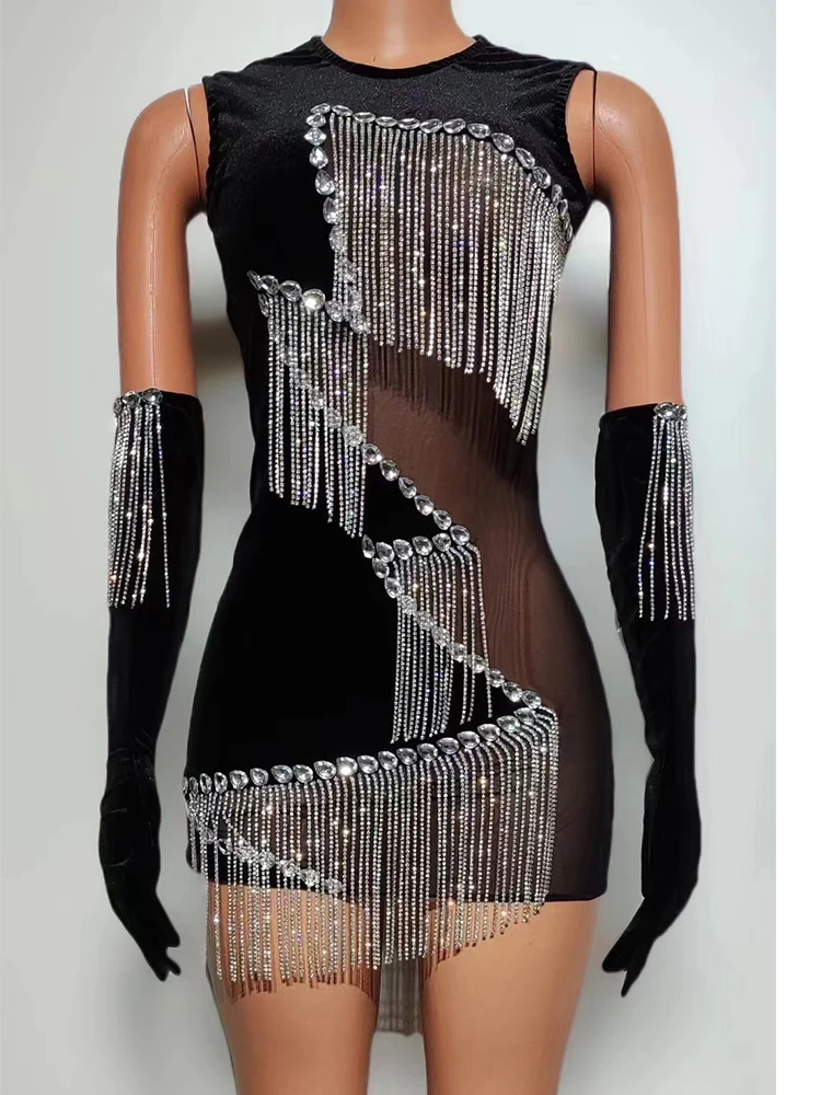 High Quality Hot Diamond Tassel Elastic Dress+Gloves 2024 New Fashionable Custom Women'S Clothing
High Quality Hot Diamond Tassel Elastic Dress+Gloves 2024 New Fashionable Custom Women'S Clothing