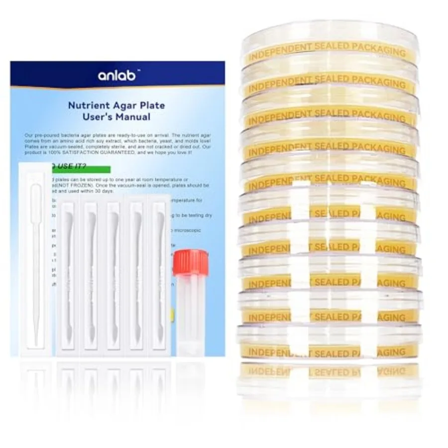 Nutrient Agar Petri Dishes Science Project Kit Pre-Poured Agar Plates and Cotton Swabs for Science Experiments Bacteria Science
Nutrient Agar Petri Dishes Science Project Kit Pre-Poured Agar Plates and Cotton Swabs for Science Experiments Bacteria Science