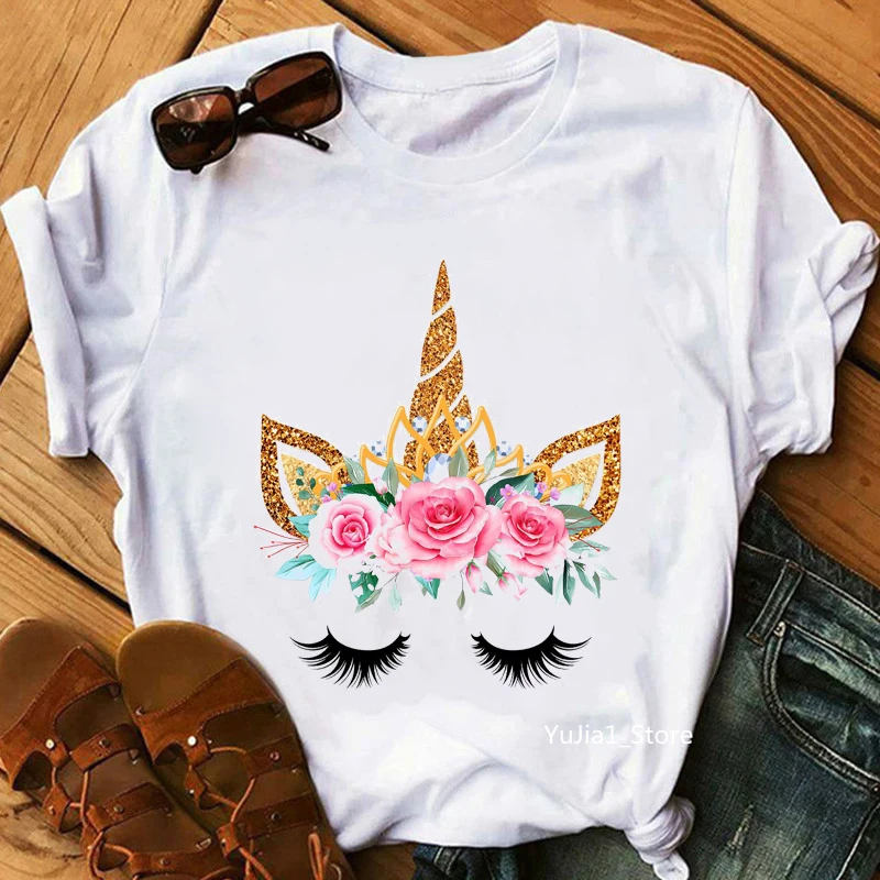 Kawaii T-Shirt Girls/Women Golden Unicorn Pink Rose Tshirt Femme Harajuku Shirt Summer Fashion Short Sleeve T Shirt Female Tops
Kawaii T-Shirt Girls/Women Golden Unicorn Pink Rose Tshirt Femme Harajuku Shirt Summer Fashion Short Sleeve T Shirt Female Tops