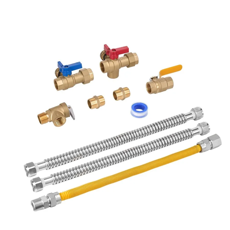 Water Heater Kit 3/4 Inch Cold Hot Water Plumbing Repair Kit with 600 WOG Isolation Valves Pressure Relief Valve Ball Valve Gas
Water Heater Kit 3/4 Inch Cold Hot Water Plumbing Repair Kit with 600 WOG Isolation Valves Pressure Relief Valve Ball Valve Gas