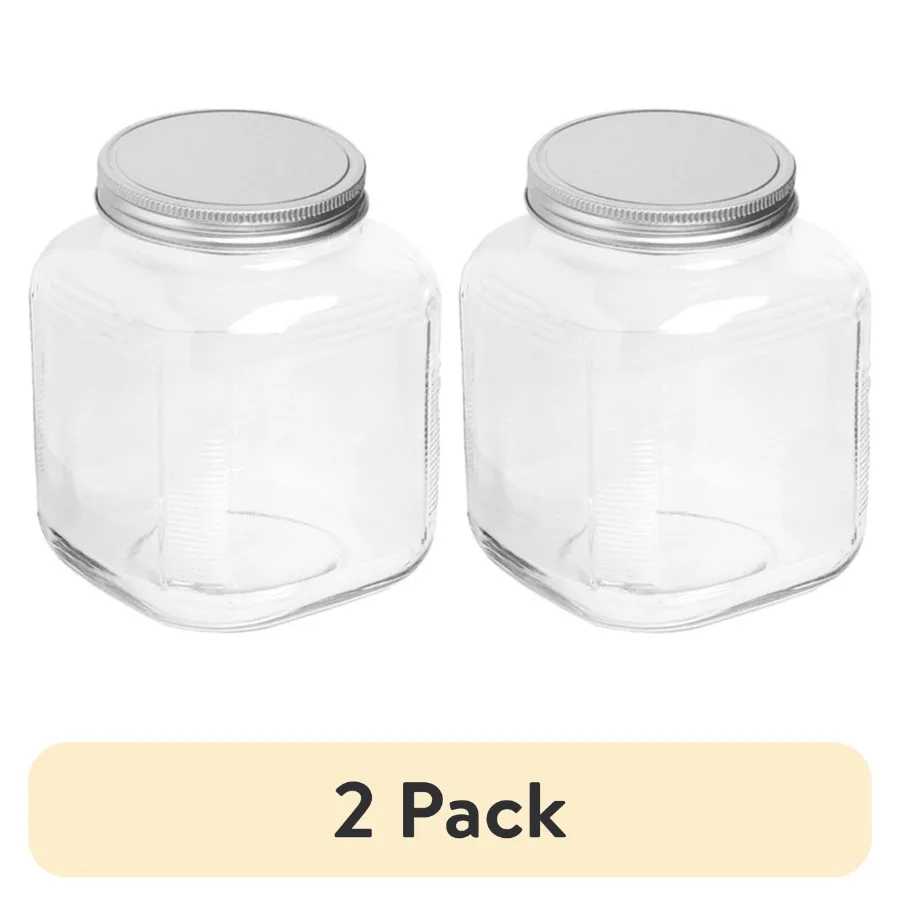 2 pack Glass Cracker Jar with Lid, 1 Gallon, Kitchen Organization and Accessibility, Clear Glass, Transparent, Airtight Seal
2 pack Glass Cracker Jar with Lid, 1 Gallon, Kitchen Organization and Accessibility, Clear Glass, Transparent, Airtight Seal