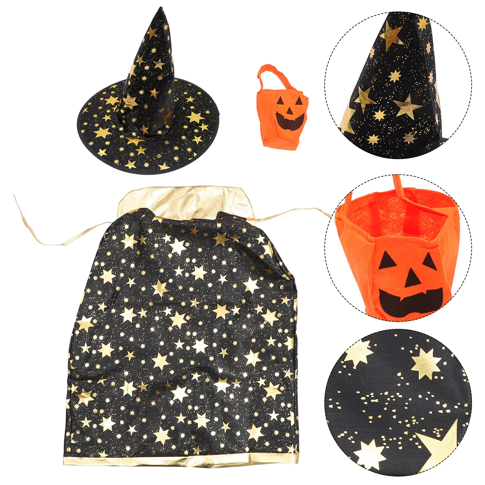 1 set Kids Halloween Witch Costume Adjustable Cloak Hat Set For Children Cosplay Party Dress Up Wizard Cape Outfit
1 set Kids Halloween Witch Costume Adjustable Cloak Hat Set For Children Cosplay Party Dress Up Wizard Cape Outfit