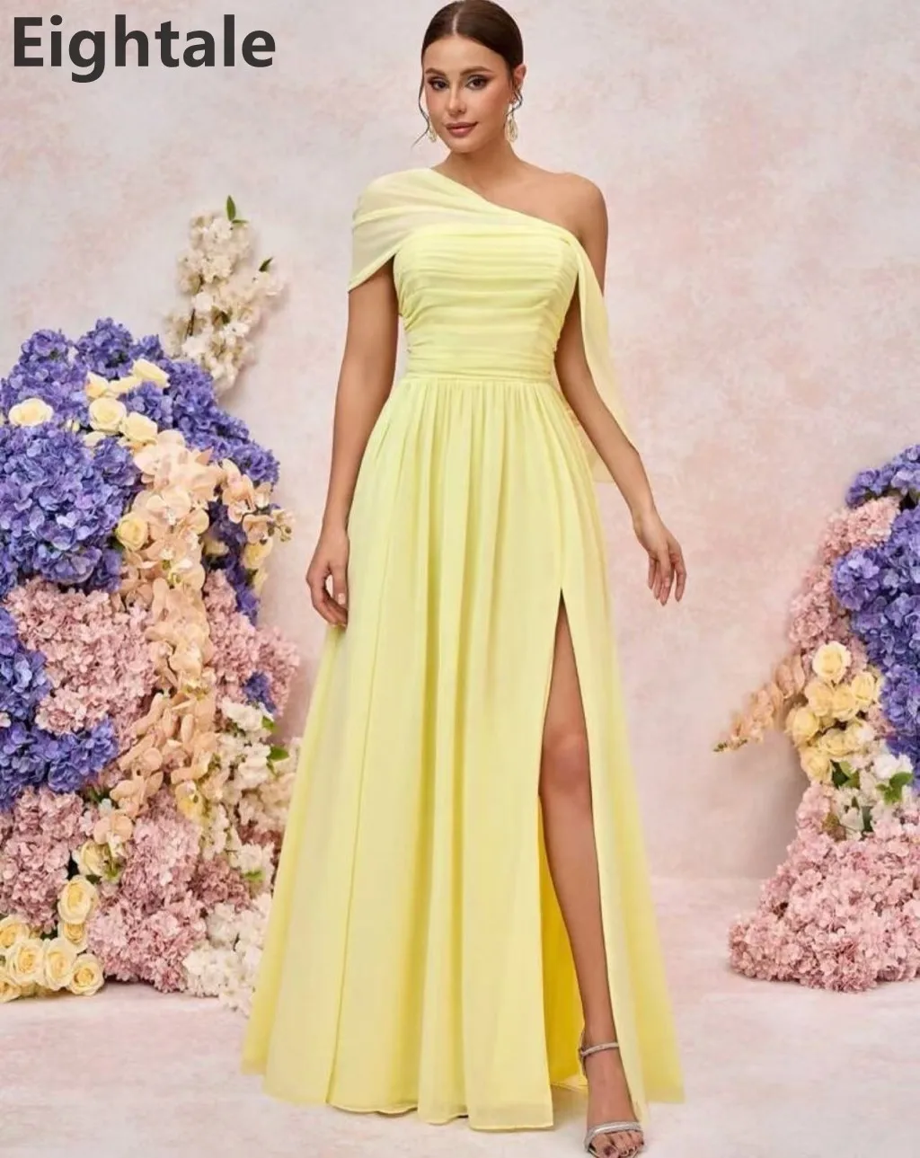 Eightale 2025 Yellow Chiffon Off Shoulder A Line Maxi Evening Dress Saudi Arabic Slit Prom Party Dress Formal Gowns Customized
Eightale 2025 Yellow Chiffon Off Shoulder A Line Maxi Evening Dress Saudi Arabic Slit Prom Party Dress Formal Gowns Customized