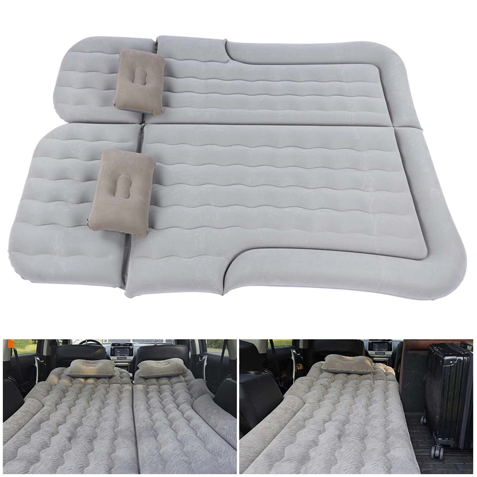Серый многофункциональный надувной дорожный матрас 2-в-1 (флокирование ПВХ) — мягкая подушка для отдыха для сна для автомобиля, внедорожника, портативный, легко 
Серый многофункциональный надувной дорожный матрас 2-в-1 (флокирование ПВХ) — мягкая подушка для отдыха для сна для автомобиля, внедорожника, портативный, легко