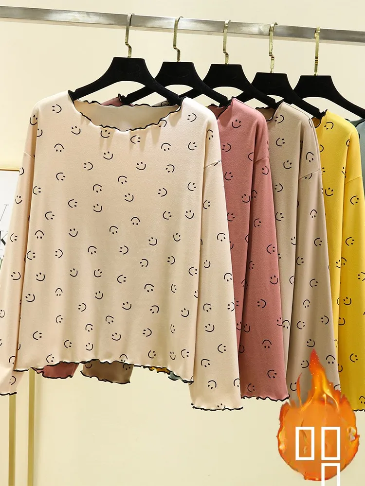 Thiened Fce Lined Spwear Top Women's Loose Fit Long Sve Casual T-irt Home Clothes Thermal Base Layer irt
Thiened Fce Lined Spwear Top Women's Loose Fit Long Sve Casual T-irt Home Clothes Thermal Base Layer irt