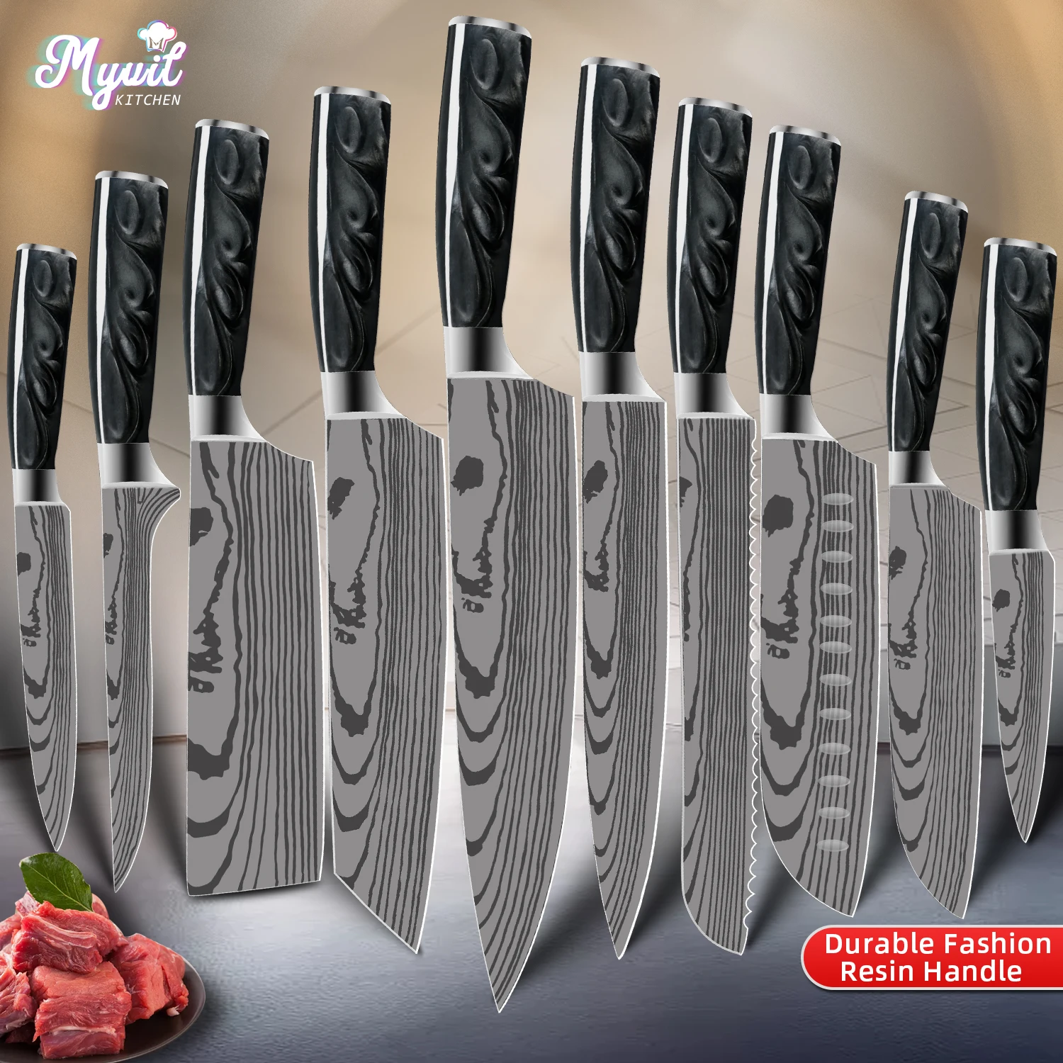 Kitchen Knife Set Chef Knife Santoku Japanese Knives1-10pcs 7CR17 High Carbon Stainless Steel Fish Boning Utility Paring Knife 
Kitchen Knife Set Chef Knife Santoku Japanese Knives1-10pcs 7CR17 High Carbon Stainless Steel Fish Boning Utility Paring Knife