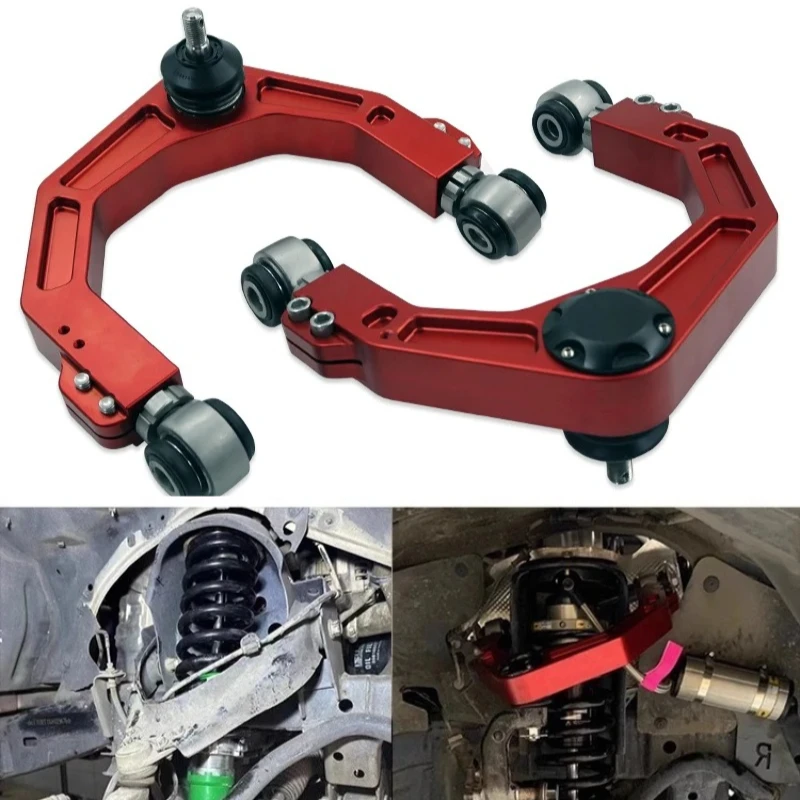 Для Toyota Prado LC250: Модифицированные регулируемые кованые верхние рычаги подвески из алюминиевого сплава для бездорожья, аксессуары для усиления верхних рычагов.
Для Toyota Prado LC250: Модифицированные регулируемые кованые верхние рычаги подвески из алюминиевого сплава для бездорожья, аксессуары для усиления верхних рычагов.