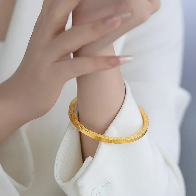 9999 Real Gold 24K Chopsticks Bracelet Niche Premium Brushed Nails Sand Plain Ring Bracelet
9999 Real Gold 24K Chopsticks Bracelet Niche Premium Brushed Nails Sand Plain Ring Bracelet