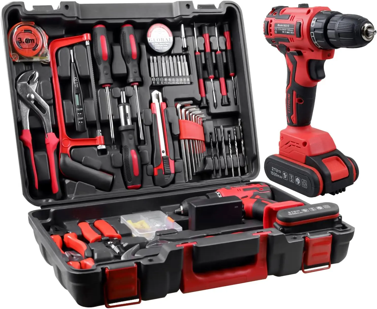 21V Brushless Drill 319 in-lb Torque, 0-1350RPM Variable Speed, 10mm 3/8" Keyless Chuck, 25+1 Clutch, 1.5Ah Li-Ion Battery & Charger, Home Tool Kit
21V Brushless Drill 319 in-lb Torque, 0-1350RPM Variable Speed, 10mm 3/8" Keyless Chuck, 25+1 Clutch, 1.5Ah Li-Ion Battery & Charger, Home Tool Kit