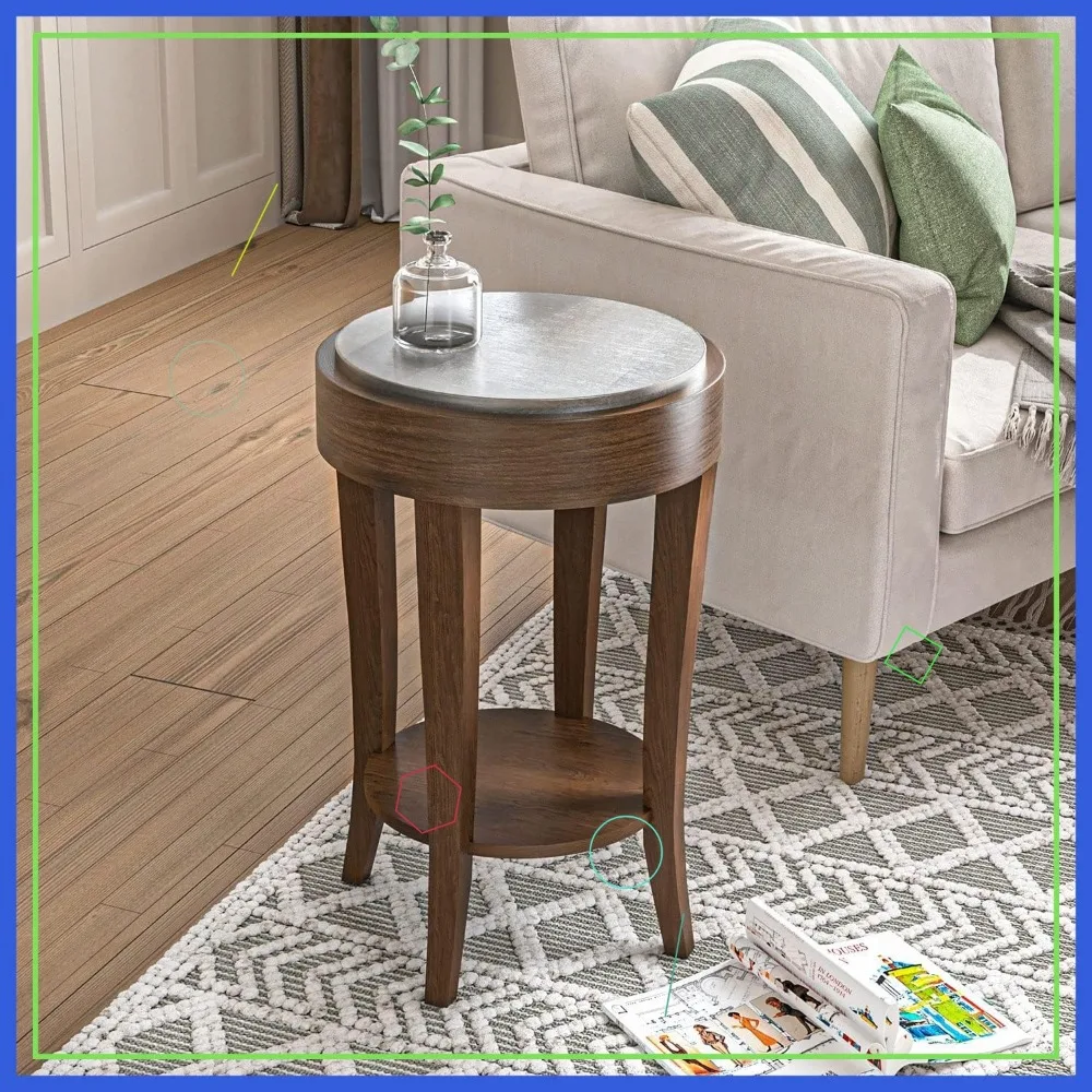 Vintage Round End Table with Storage Shelf, Farmhouse Style for Living Room, Bedroom, Office
Vintage Round End Table with Storage Shelf, Farmhouse Style for Living Room, Bedroom, Office