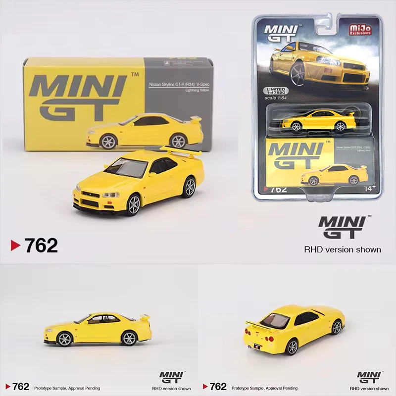 MINIGT 762 In Stock 1:64 Nissan Skyline GTR R34 V Spec Lightning Yellow Diecast Diorama Model Collection Miniature Toys
MINIGT 762 In Stock 1:64 Nissan Skyline GTR R34 V Spec Lightning Yellow Diecast Diorama Model Collection Miniature Toys