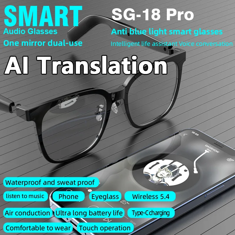 Ai Translation Smart European And American Large Frame Sunscreen Color Changing Polarized Glasses Bluetooth Audio Sun Tr
Ai Translation Smart European And American Large Frame Sunscreen Color Changing Polarized Glasses Bluetooth Audio Sun Tr