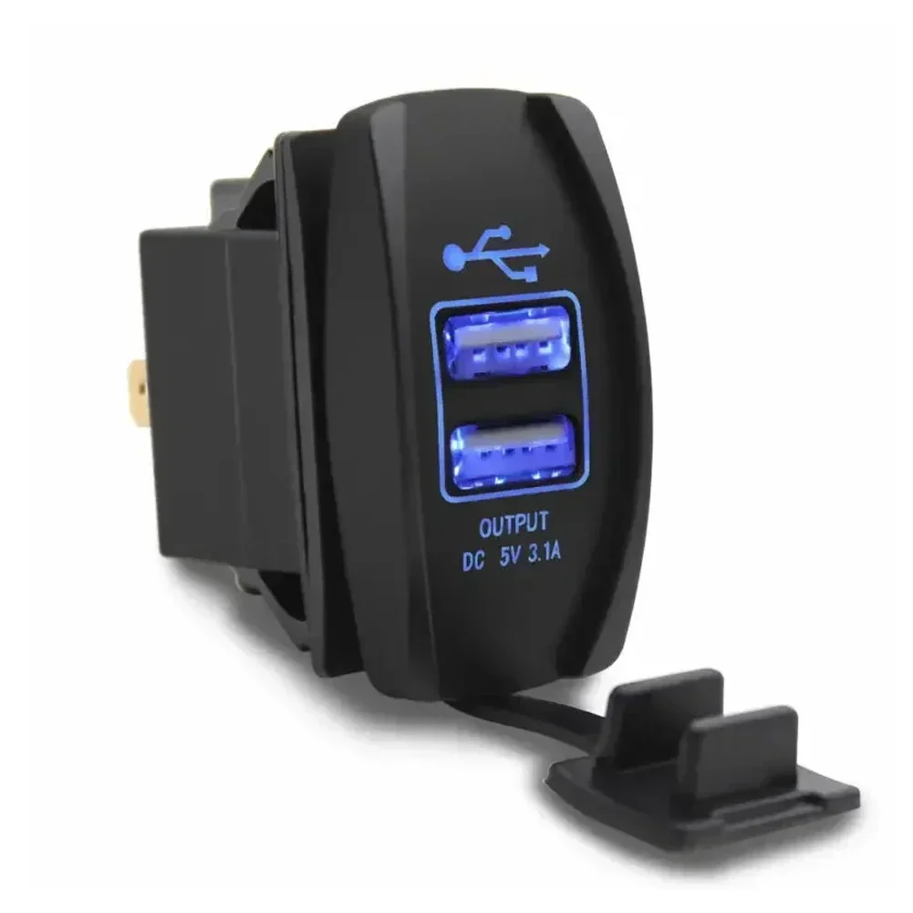12-24V Dual USB Power Charger Rocker Switch Blue LED Light Panel For Car UTV Boat ATVs Motorcycles For Ford For Toyota For Honda
12-24V Dual USB Power Charger Rocker Switch Blue LED Light Panel For Car UTV Boat ATVs Motorcycles For Ford For Toyota For Honda