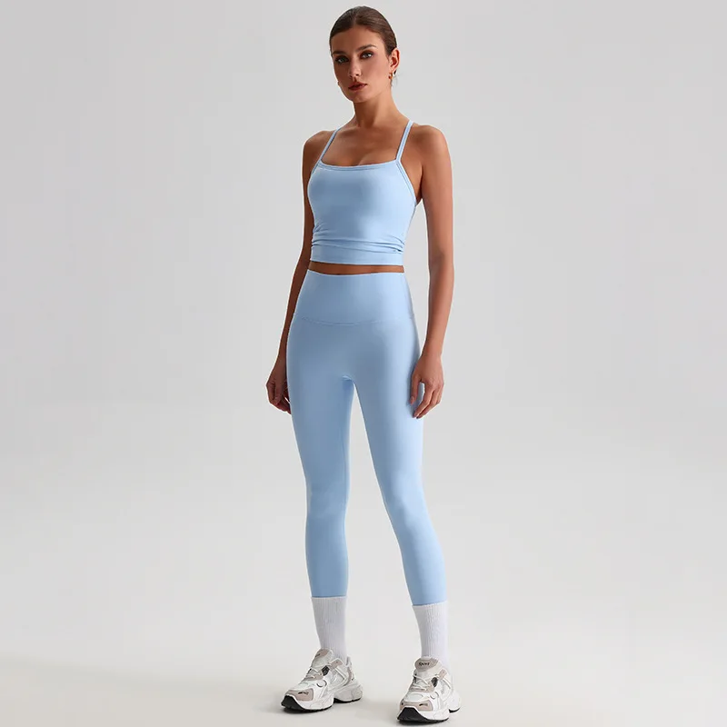 Naked Feel Yoga Set for Women Strappy Sports Bra + High Waist Leggings Fitness Gym 2PCS Workout Sportswear
Naked Feel Yoga Set for Women Strappy Sports Bra + High Waist Leggings Fitness Gym 2PCS Workout Sportswear