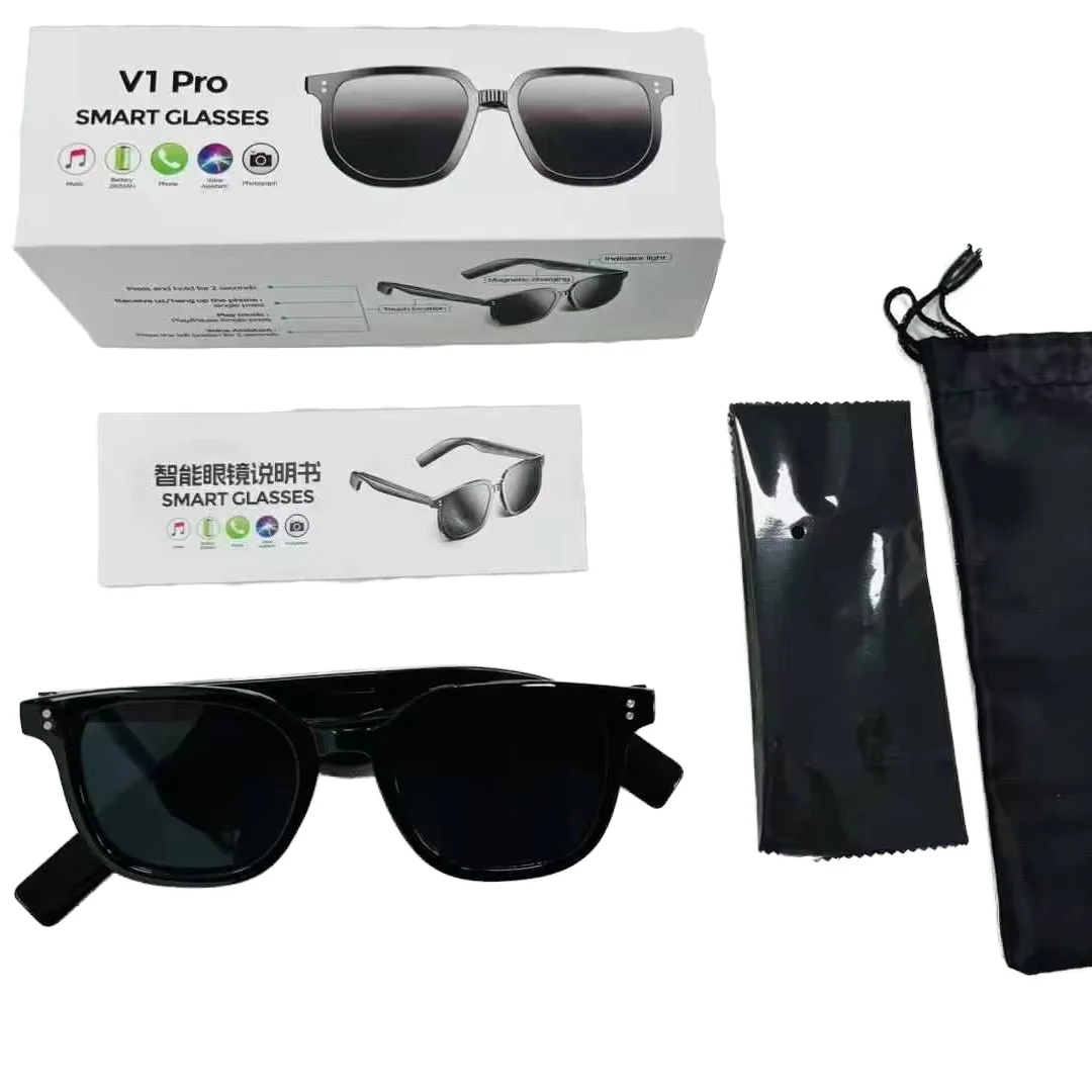 Outdoor sports V1 Pro smart sunglasses, UV protection, music player high definition call AI assistant, touch operation
Outdoor sports V1 Pro smart sunglasses, UV protection, music player high definition call AI assistant, touch operation