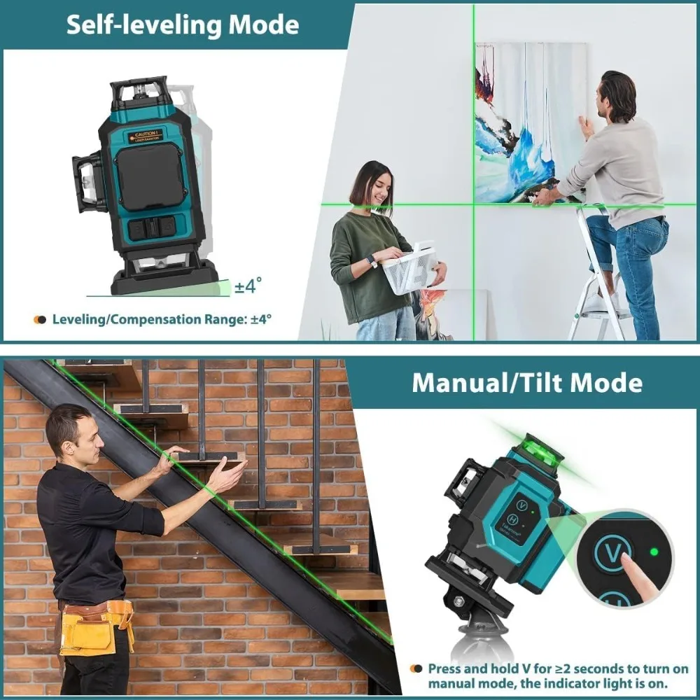 16 Lines Green Laser Level Pro,4x360° 4D Green Cross Line Professional for Construction,Laser Level Pulse Mode+Remote Controller
16 Lines Green Laser Level Pro,4x360° 4D Green Cross Line Professional for Construction,Laser Level Pulse Mode+Remote Controller