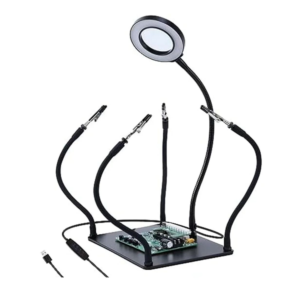 ABNC-Soldering, with 3 LED Magnifying Lights PCB Holder 4 Flex Arm Soldering Stations for Electronic Soldering Repair Jewelry
ABNC-Soldering, with 3 LED Magnifying Lights PCB Holder 4 Flex Arm Soldering Stations for Electronic Soldering Repair Jewelry