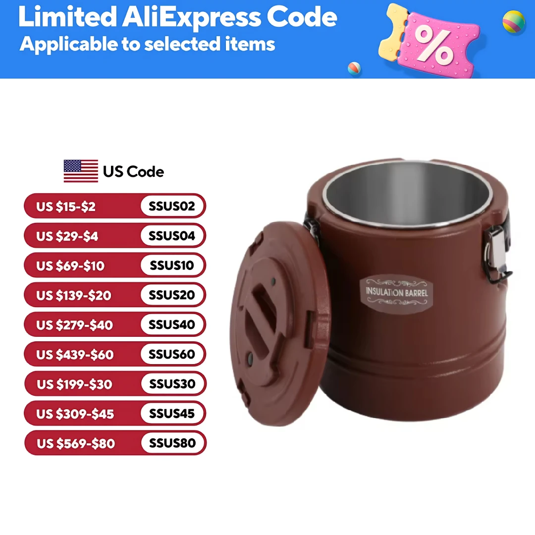 Food Warmer with 15L Capacity, Insulated Stainless Steel Bucket, Sealing Lid, Exhaust Valve, Keeps Food Hot and Cold for Hours
Food Warmer with 15L Capacity, Insulated Stainless Steel Bucket, Sealing Lid, Exhaust Valve, Keeps Food Hot and Cold for Hours