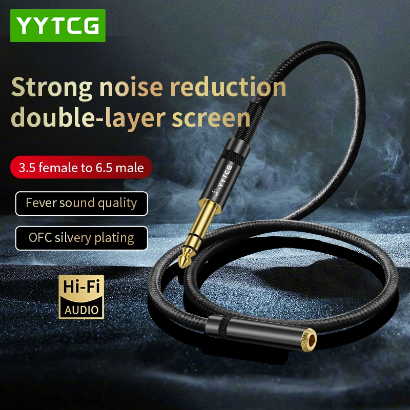 3.5 Female to 6.5 Male Audio Cable Auxiliar OFC Silvery Plating 3.5mm Jack Aux Cable for Speaker Guitar Amplifier Audio Cable
3.5 Female to 6.5 Male Audio Cable Auxiliar OFC Silvery Plating 3.5mm Jack Aux Cable for Speaker Guitar Amplifier Audio Cable