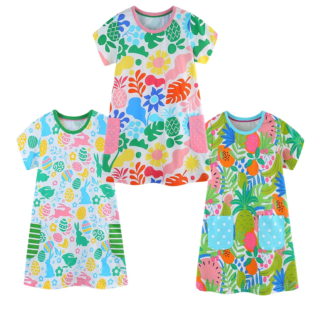 Princess Baby Girl's Dress 2-7T Short Sleeve Summer A-Line Children's Party Clothing with Pockets for Toddlers
Princess Baby Girl's Dress 2-7T Short Sleeve Summer A-Line Children's Party Clothing with Pockets for Toddlers