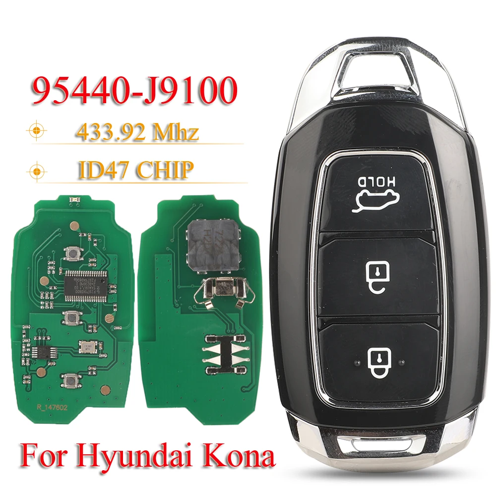 jingyuqin Для Hyundai Kona 2018-2020 95440-J9100 433.92MHZ ID47 Чип Автомобильный смарт-ключ с функцией бесключевого доступа и дистанционным управлением
jingyuqin Для Hyundai Kona 2018-2020 95440-J9100 433.92MHZ ID47 Чип Автомобильный смарт-ключ с функцией бесключевого доступа и дистанционным управлением