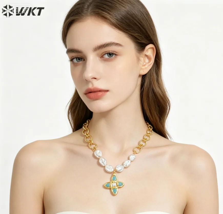 WT-JN324 Wonderful Retro Natural Pearl Turquoise Simple Necklace 20 inch With Real Gold Plated For Friends ACC
WT-JN324 Wonderful Retro Natural Pearl Turquoise Simple Necklace 20 inch With Real Gold Plated For Friends ACC