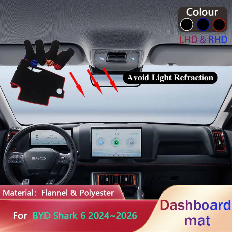 Car Dashboard Cover Pad for BYD Shark 6 PHEV EV 2024~2026 Liner Anti-Slip Mat Anti-uv Sunshade Dashmat Carpet Rug Accessories
Car Dashboard Cover Pad for BYD Shark 6 PHEV EV 2024~2026 Liner Anti-Slip Mat Anti-uv Sunshade Dashmat Carpet Rug Accessories