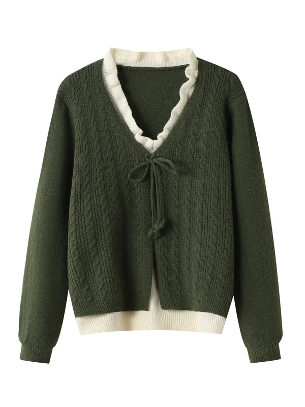 Мягкая вязаная кофта с воротником и декоративным краем, женская, осенне-зимняя, модная, с высокой талией, V-образным вырезом, длинными рукавами
Мягкая вязаная кофта с воротником и декоративным краем, женская, осенне-зимняя, модная, с высокой талией, V-образным вырезом, длинными рукавами