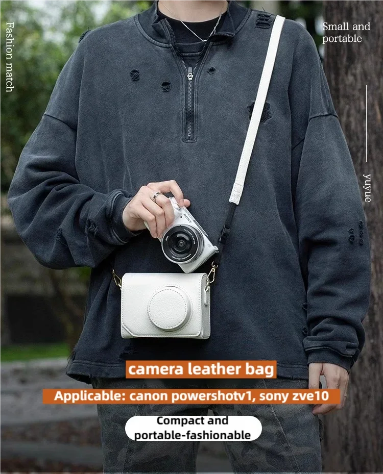 Camera bag for Sony ZVE10 leather case Canon V1 full base PowerShot V1 small shoulder bag
Camera bag for Sony ZVE10 leather case Canon V1 full base PowerShot V1 small shoulder bag