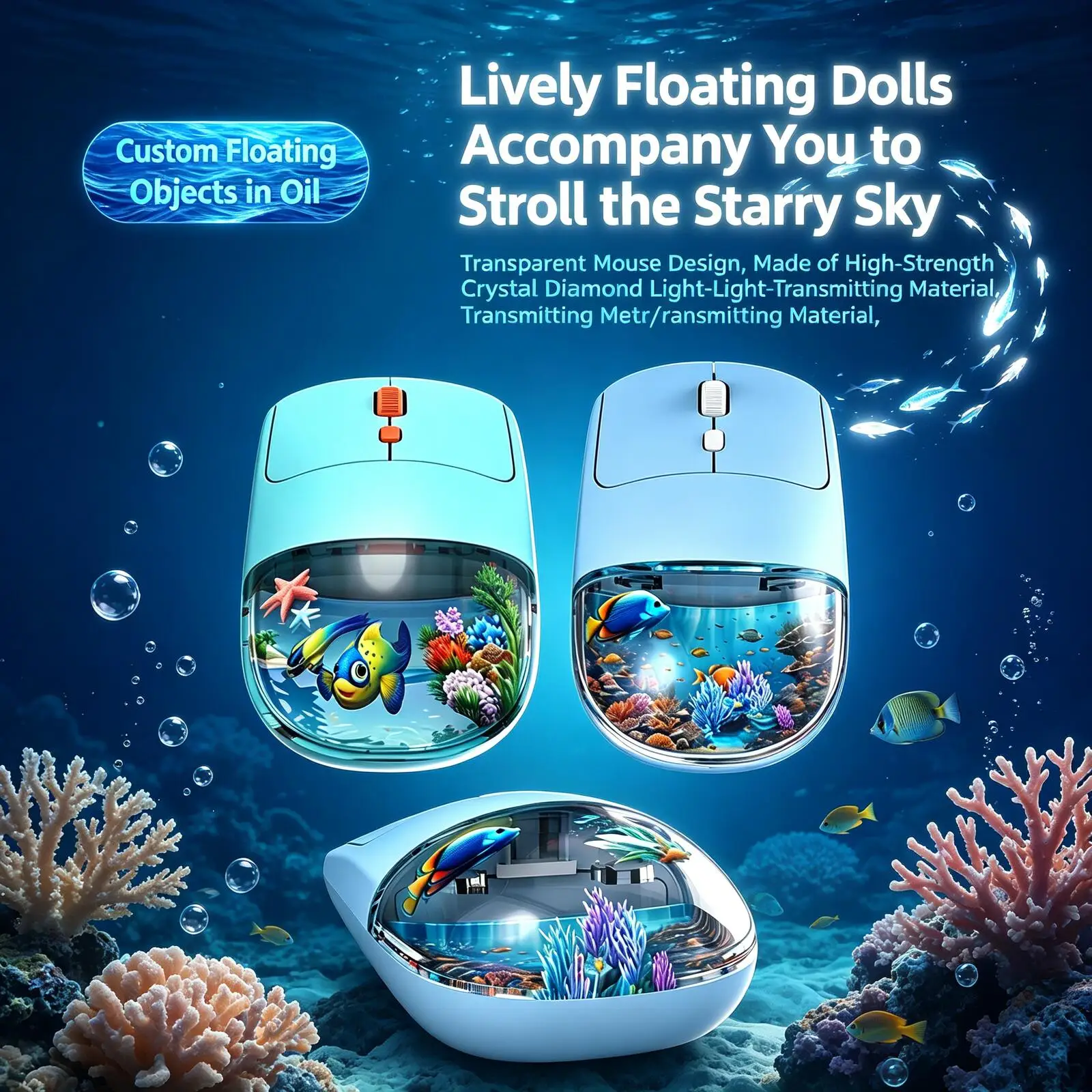 Marine Style Liquid Wireless Mouse Silent 2.4G Optical Mice with Floating Dolls, Ergonomic Design for Laptop Desktop Office Game
Marine Style Liquid Wireless Mouse Silent 2.4G Optical Mice with Floating Dolls, Ergonomic Design for Laptop Desktop Office Game
