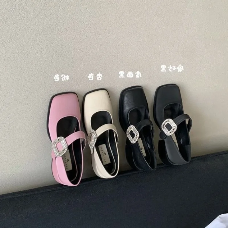 Women's Single Shoes with Roots Square Toe Thick Heel Rhinestones Shoes Women Versatile New Spring Fashion Zapatillas De Mujer
Women's Single Shoes with Roots Square Toe Thick Heel Rhinestones Shoes Women Versatile New Spring Fashion Zapatillas De Mujer